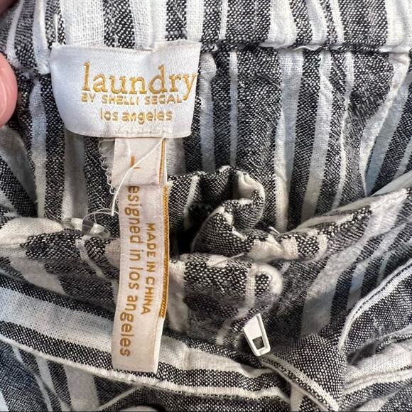 Laundry by Shelli Segal Linen Blend Belted Pants Women's Size Large Wide Leg - Picture 5 of 6
